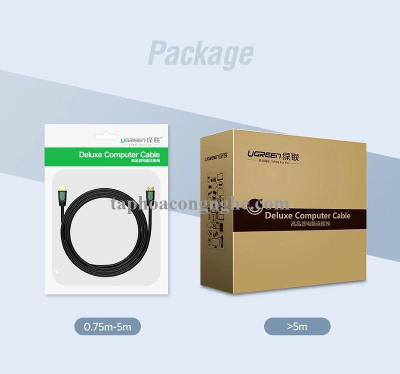 Ugreen 40473 5M màu Đen Cáp tín hiệu HDMI chuẩn 1.4 hỗ trợ phân giải 4K * 2K cáp dẹt HD101 30040473